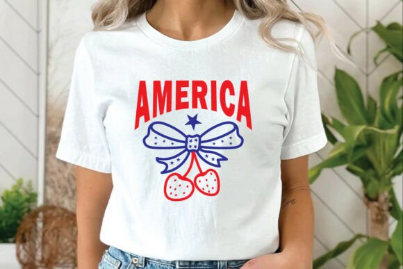 American Flag Bow 4th of July Patriotic Graphics