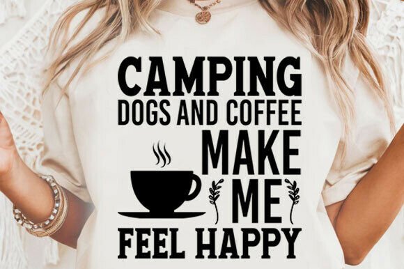 Funny Camping Coffee and Dogs Svg Graphics