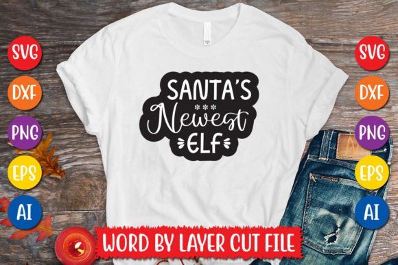 Santa’s Newest Elf Sticker SVG Design