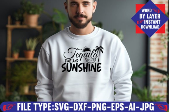 Tequila Time and Sunshine Svg Design: Graphics for Creative Projects